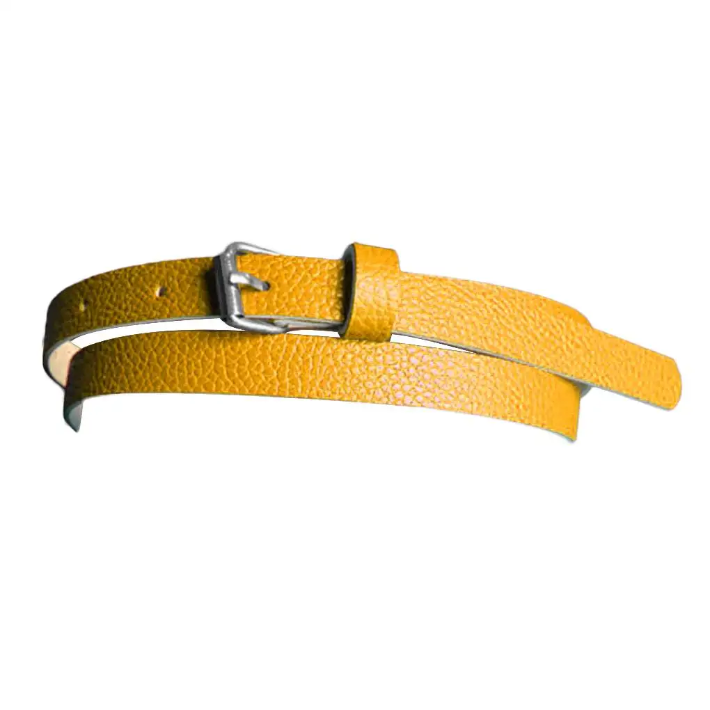 

Girl Lady Belt Narrow Thin Leather Waistband Belt Women Accessories 10 Candy Colors Metal Buckle