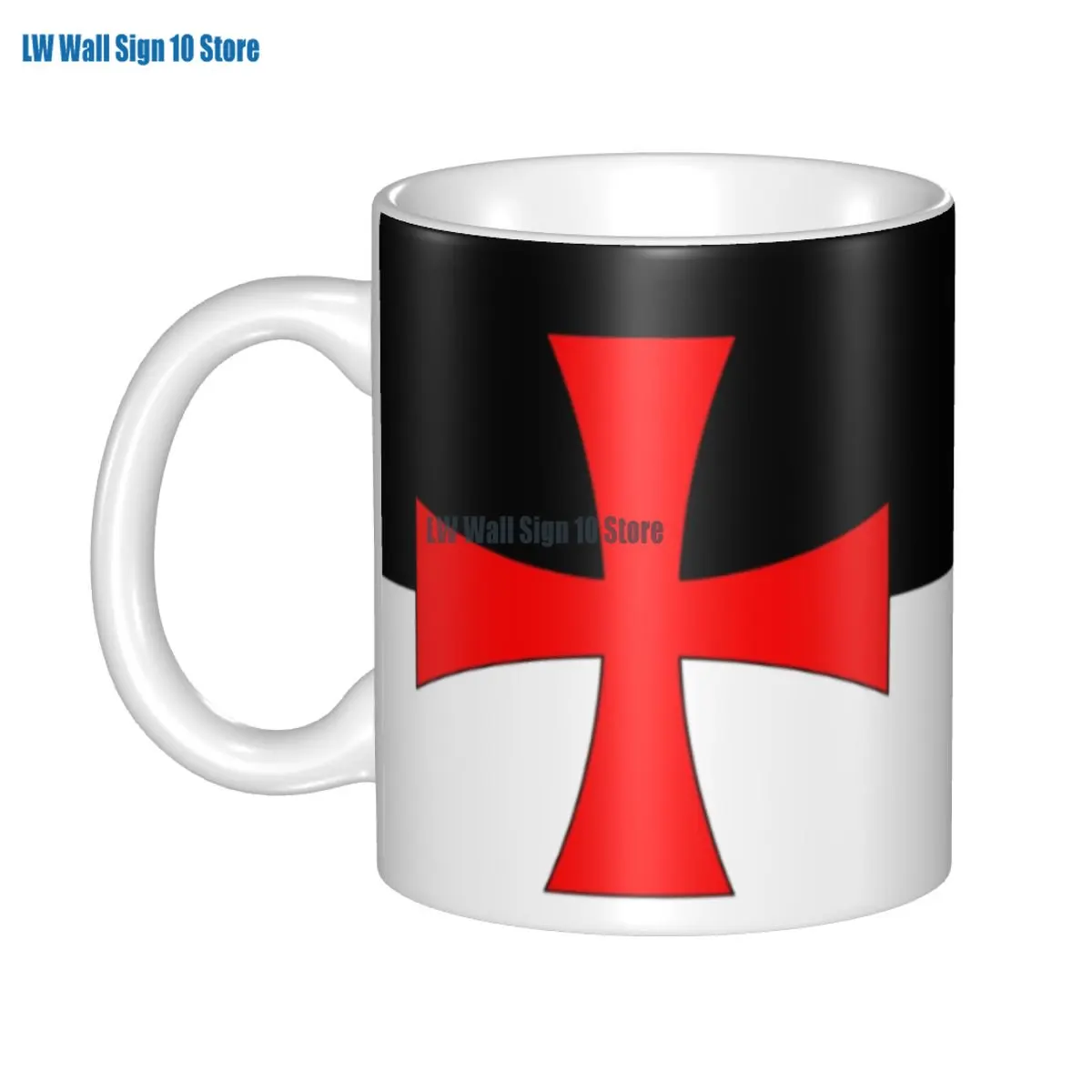 

Personalized Knights Templar Flag Mugs DIY Medieval Warrior Cross Ceramic Milk Tea Coffee Cups