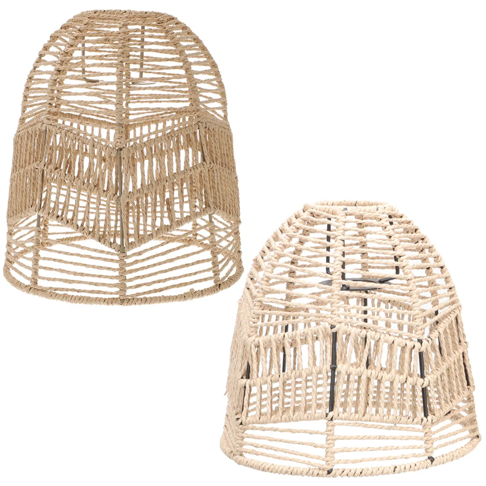 

Shade Lamp Light Rattan Cover Chandelier Wickerpendant Shades Ceiling Lampshade Covers Rustic Farmhouse Japanese Chinese