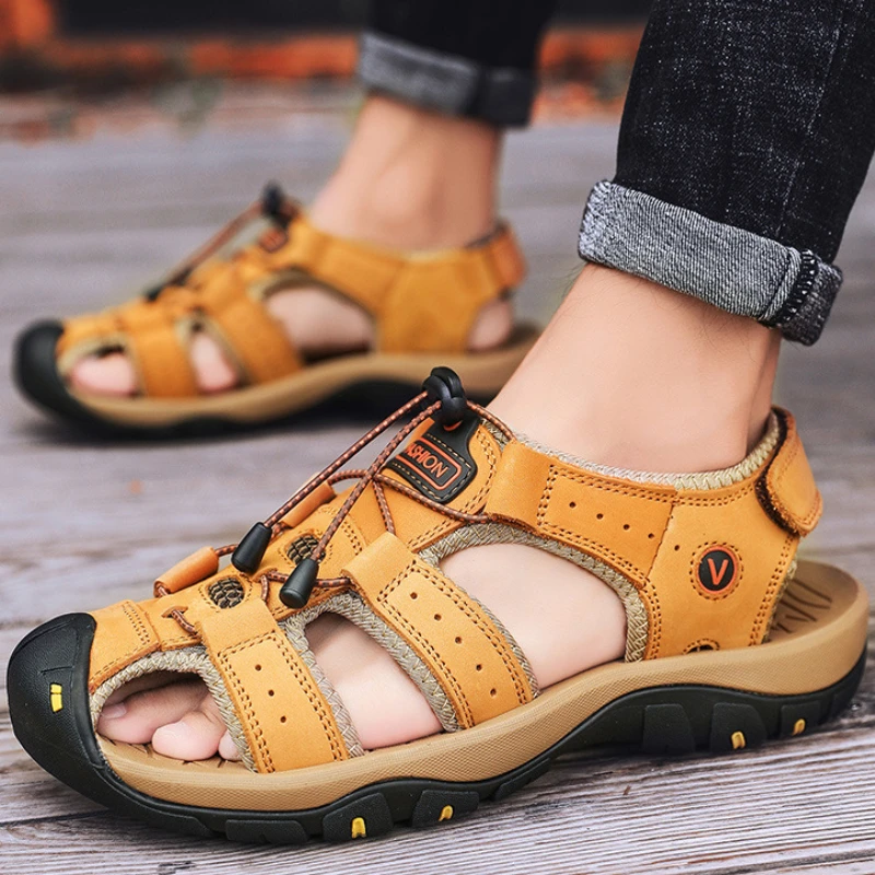 

Men's Rome Sandals Summer Plus Size Casual Outdoor Hollow Beach Wedges Shoes Non-slip Comfortable Slippers Chaussures Hommes