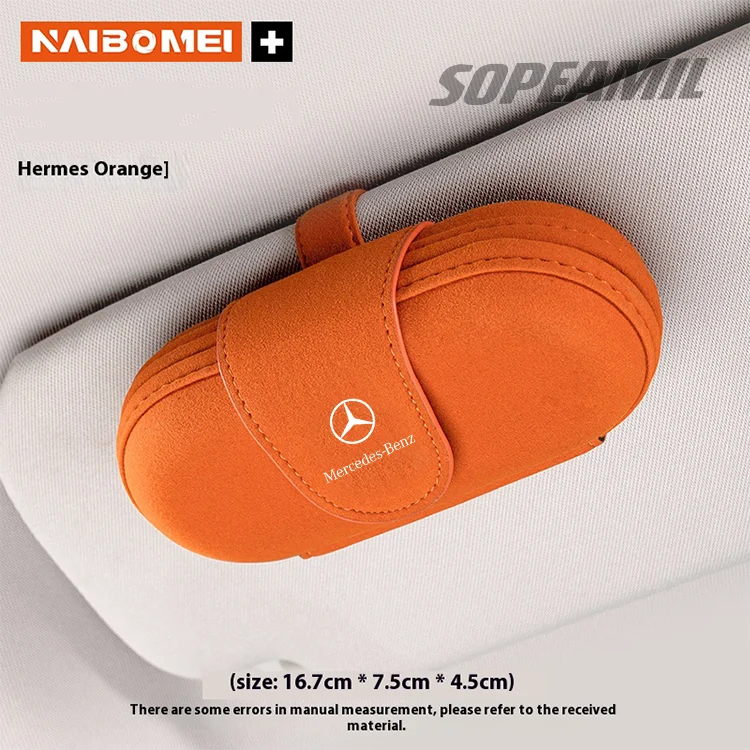 

Автомобильный замшевый ящик для солнцезащитных очков, ящик для хранения очков, козырек, зажим для очков Mercedes Benz A B C E Class A35 C43 GLA GLC GLB CLA CLS SLK SL