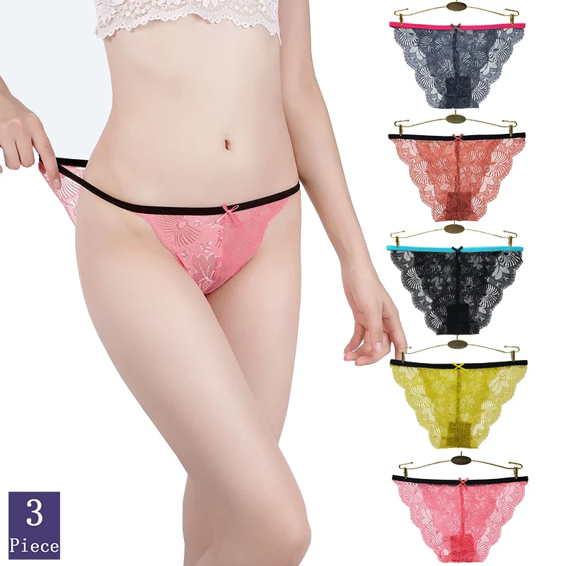 

3pcs/Set Sexy Lace Panties Woman Hollow Out Style Fashion Low Waist Underwear Soft Comfortable Lady Lingerie Pretty Girl Briefs