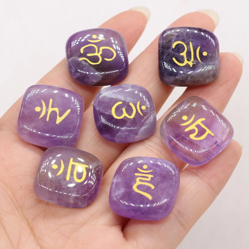 

Natural Semi-precious Divination Stone Square Amethyst Beads for Jewelry Making DIY Accessories Fit Necklace Earrings 20x20mm