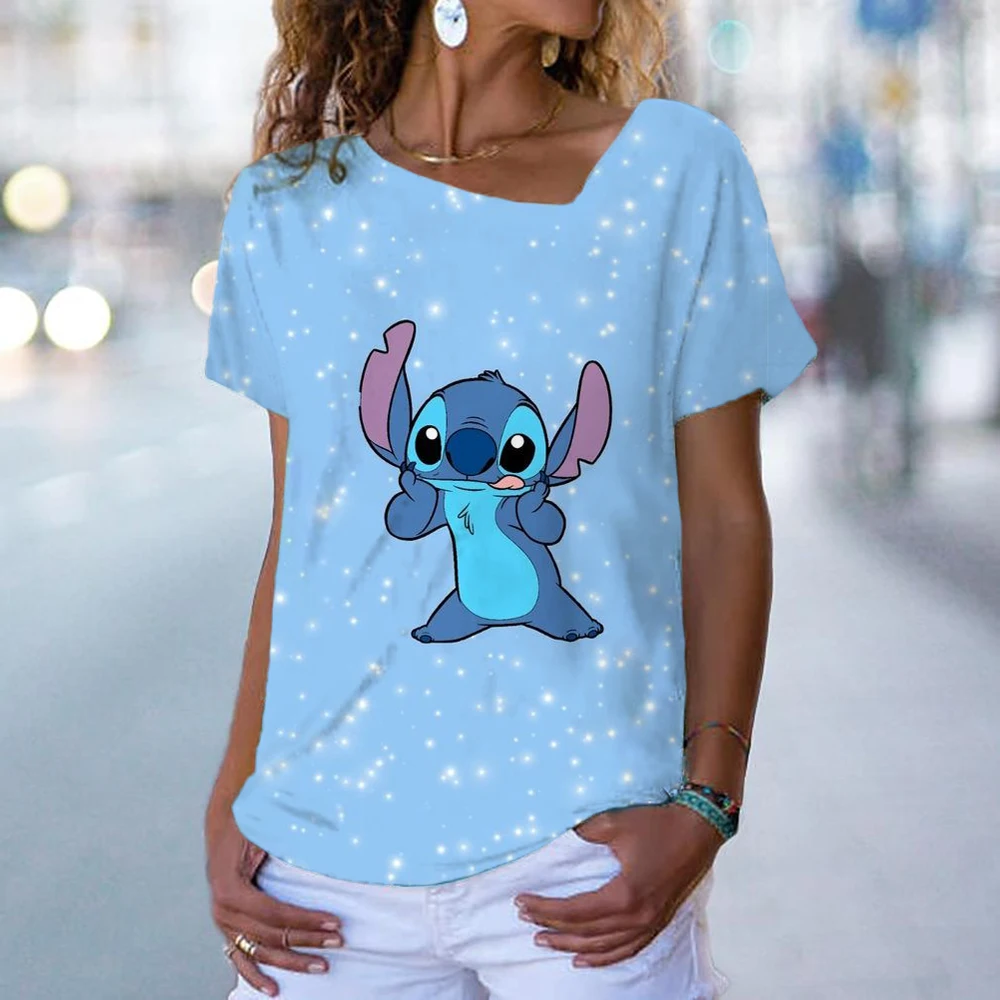 

Женская футболка с коротким рукавом, удобная свободная футболка с V-образным вырезом и графическим принтом в европейском и американском сти...