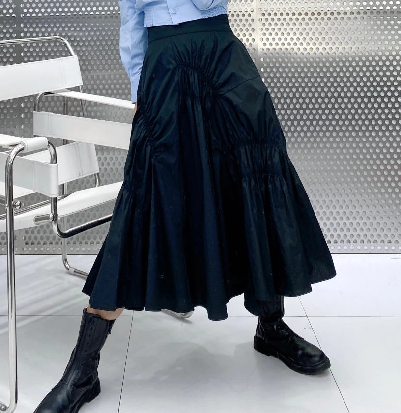

121742 121743 Spring Summer New Fashion Classic Trendy Luxury Design Casual Versatile Brand Irregular Pleated Skirt Women M6