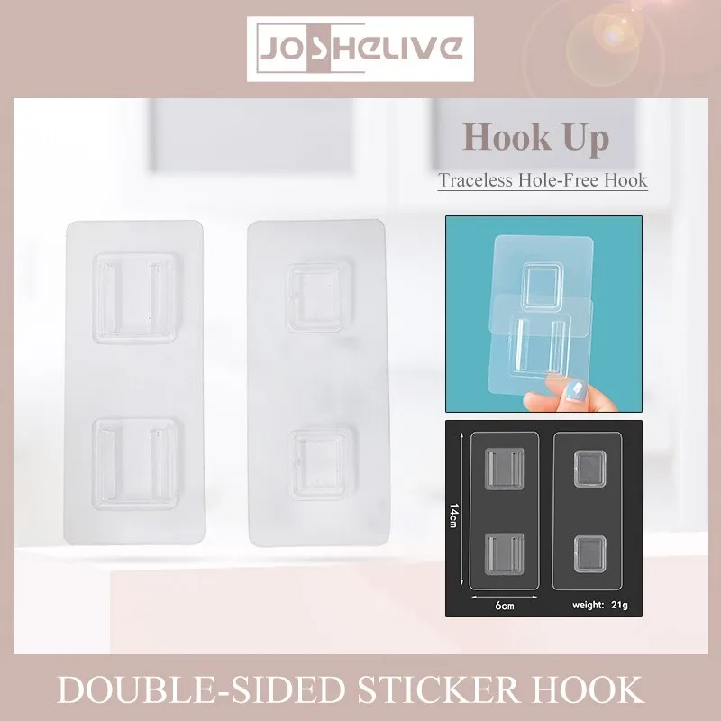 1pcs Double-sided Adhesive Wall Hook Hanger Multi-Purpose Hook Strong Transparent Suction Cup Wall Holder For Home Kitchen&Bath