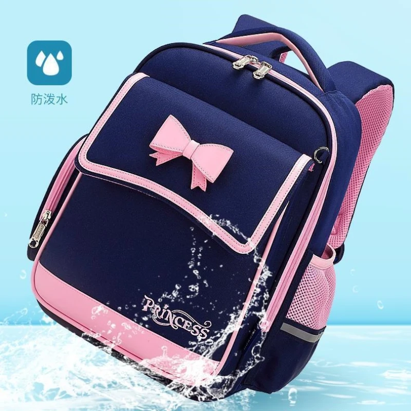 Школьная сумка с бантом и принтом для девочек легкий удобный водонепроницаемый
