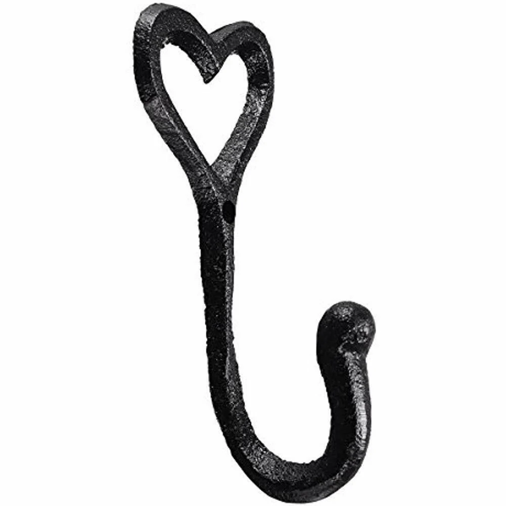 

Retro Wrought Iron Heart-shaped Hook Bedroom Decorative Home Wall Mounted Retrodurable Multifunction Easy Assemble Versatile