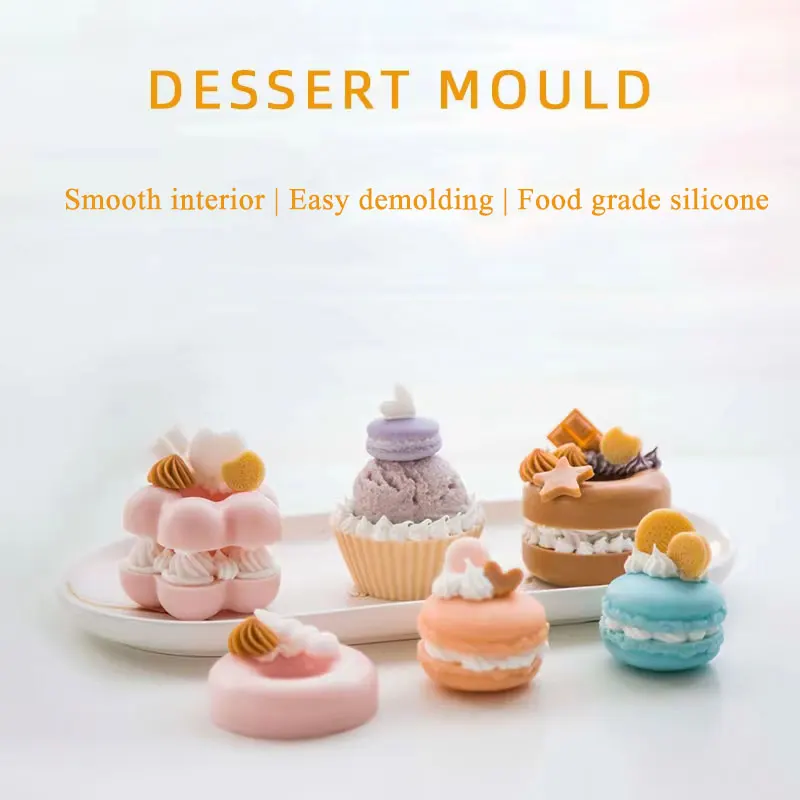 DIY Handmade Soap Dessert Collection Silicone Mold Dessert West Point Macaron Mold Easy to Release Handmade Soap Accessories