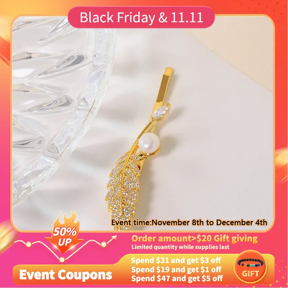 Натуральный пресноводный жемчуг инкрустированный цирконом аксессуары для волос