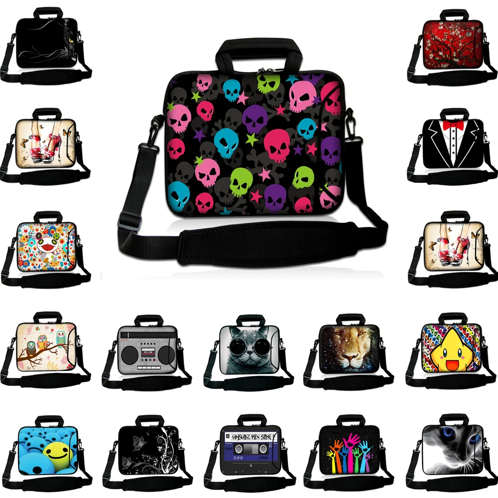

For Macbook Pro 14.2 13.3 11.6 Neoprene 10 17 15.6 Laptop Chromebook Messenger Briefcase Notebook Handle Shoulder Cover Case Bag