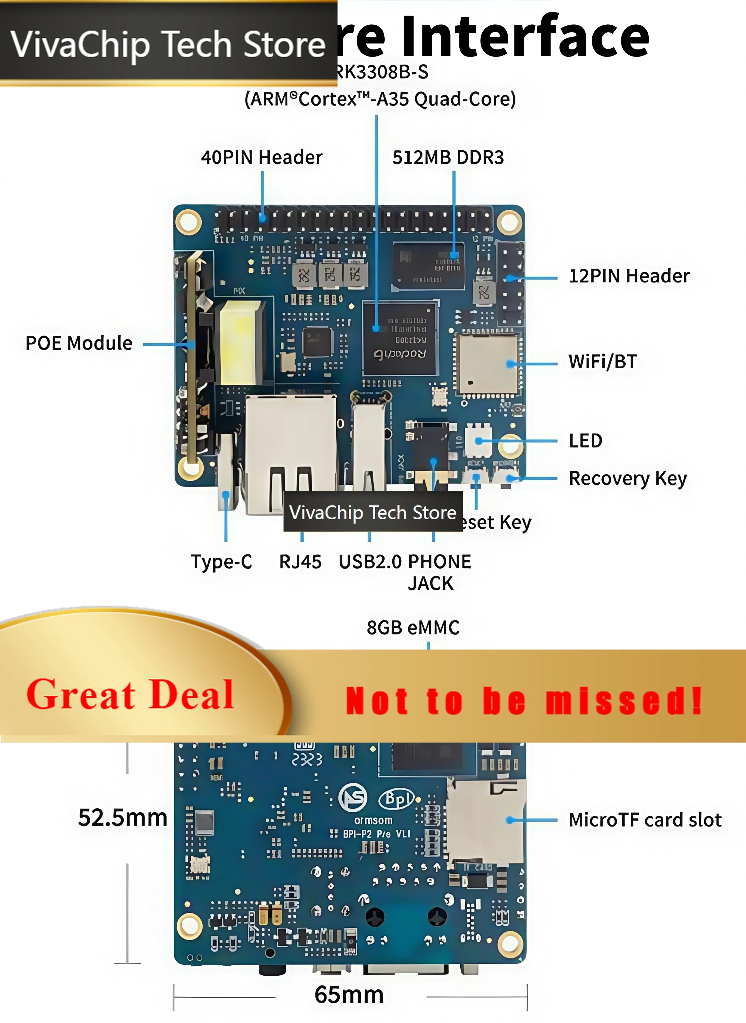 Фото VivaChip TechBanana Pi BPI-P2 Pro: решение на базе чипа Rockchip RK3308 №1