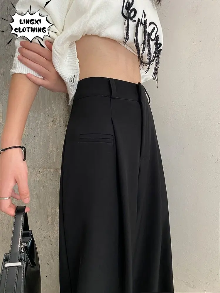 Trend 2023 Wide Leg Pants Women's High Waist Straight Suit Pants Korean Style Classic Loose Office Women's Pants At Low Landing