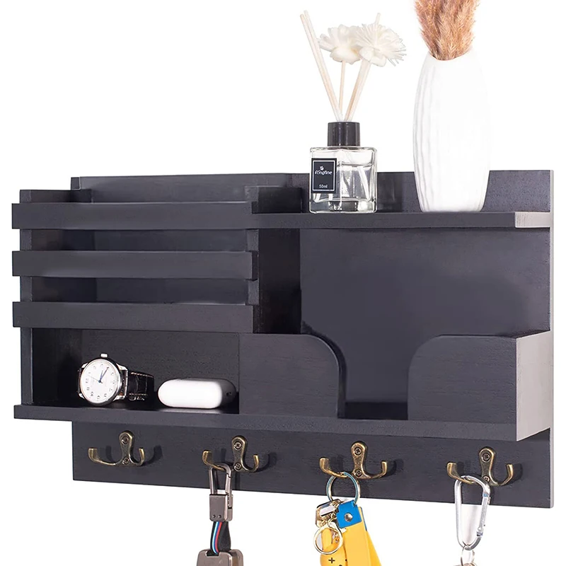 Настенный держатель для ключей с полкой