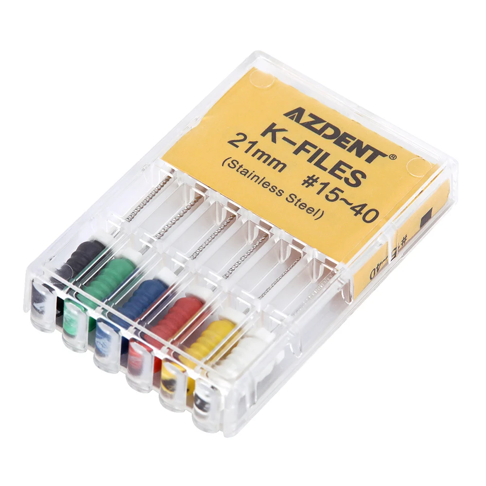 Стоматологические K-файлы AZDENT 6 шт. ручной эндододонтический корневой канал 21 мм