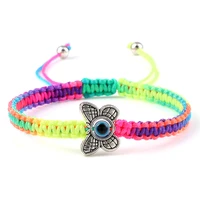 handmade braided colorful string lucky bracelets for girl women new evil eye with butterfly pendant bangle men wristband jewelry