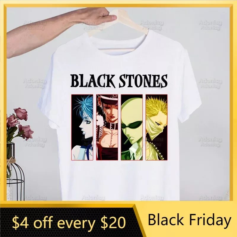 

Black Stones NANA Osaki Anime T-shirts Summer Men/Women Hip Hop Funny Print Tshirt Streetwear t shirts Short Sleeve Tops