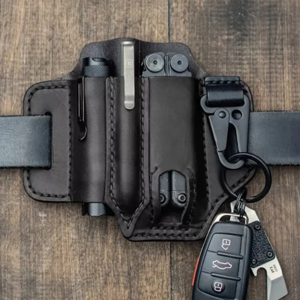 

Leather Sheath For Leatherman Multitool Sheath EDC Pocket Organizer With Key Holder For Belt And Flashlight Camping Outdoor Tool
