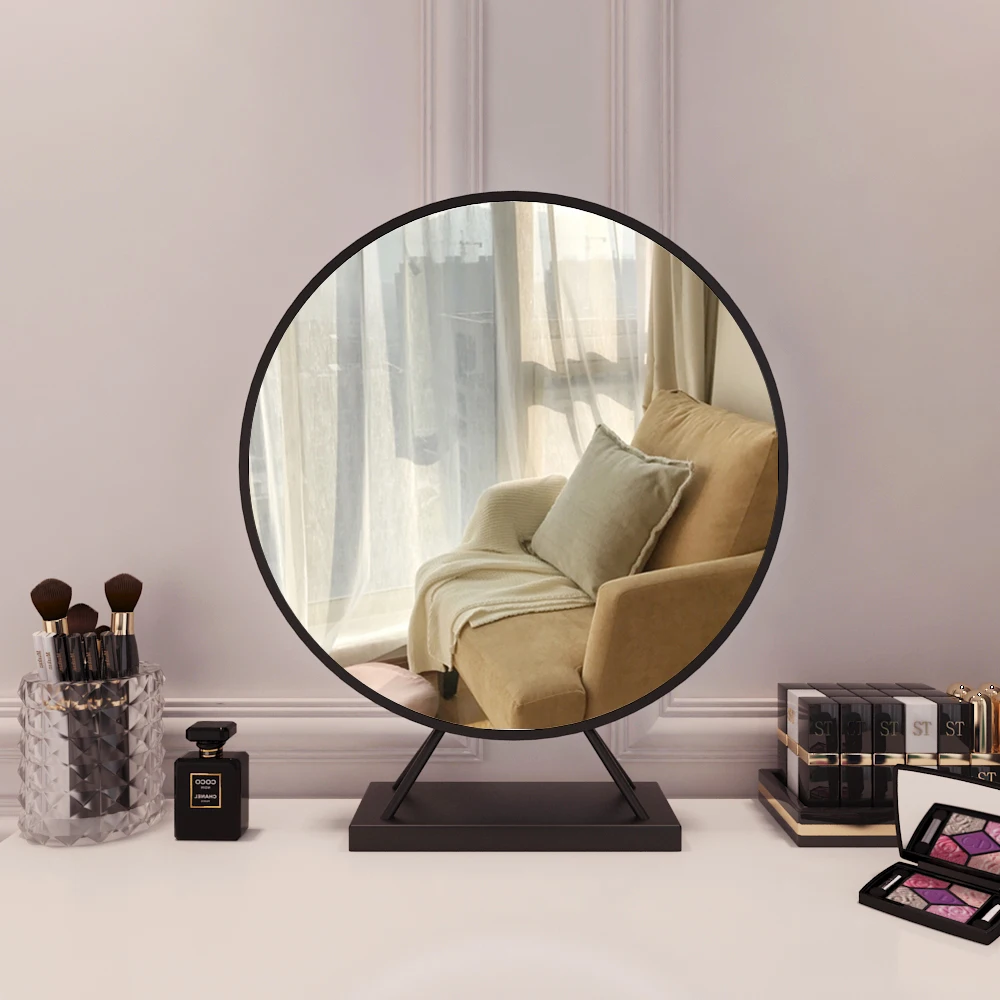 

Desktop Makeup Mirror Led Light Scandinavian Intelligent Lights Luxury Bedroom Netflix Princess Dressing Mirrors Home Decoration