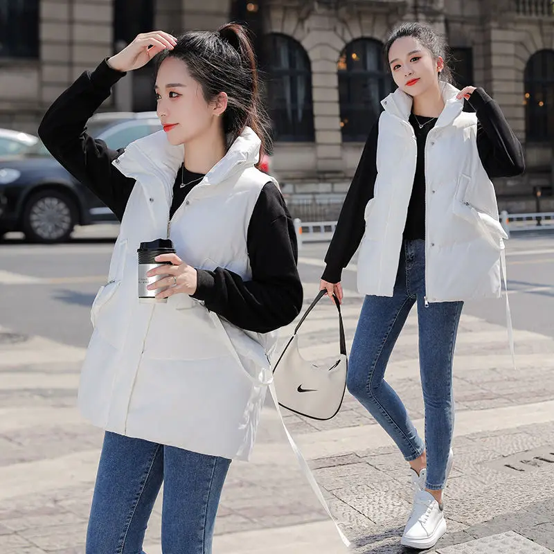 

Женская куртка без рукавов на весну и осень, новинка 2023, пальто, Женский Теплый жилет, короткий облегающий плотный жилет, женская одежда