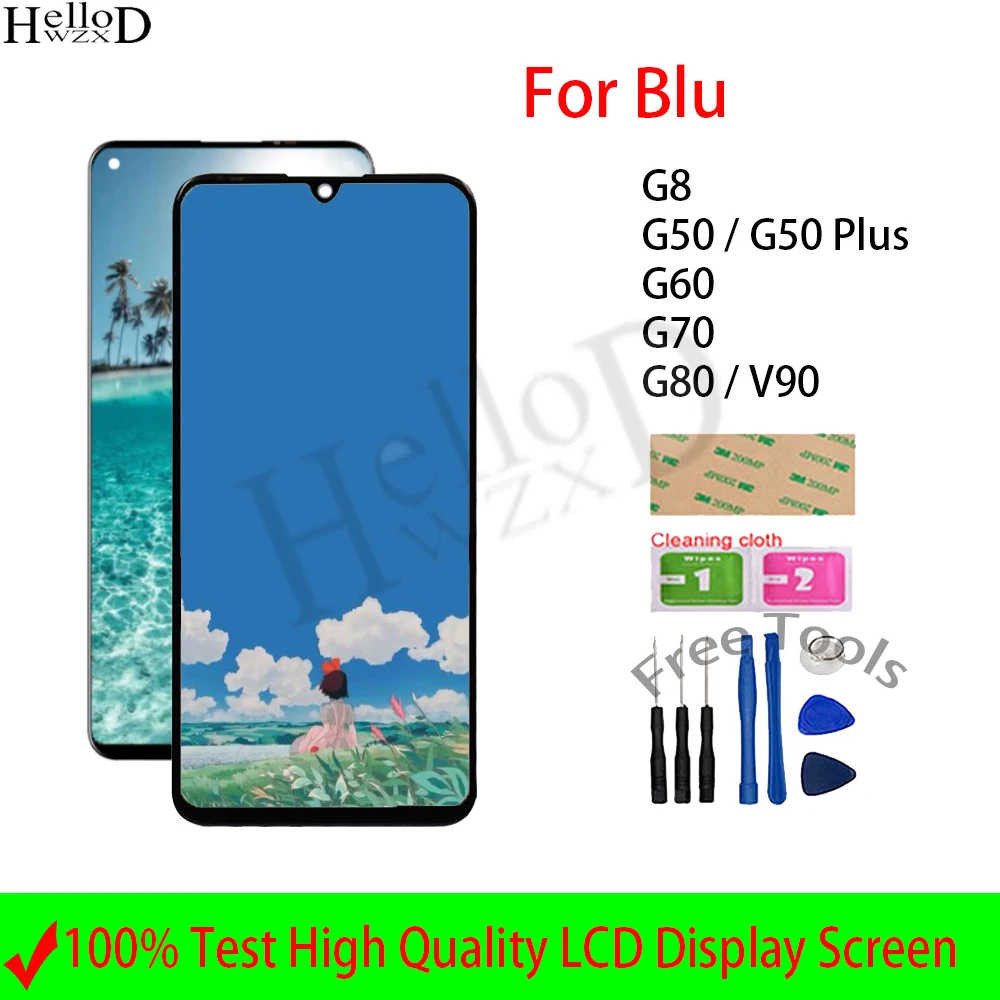 

LCD Display Screen For Blu G8 G50 Mega G50 Plus G60 G70 G80 V90 LCD Display Touch Screen Digitizer Assembly Assembly Tools