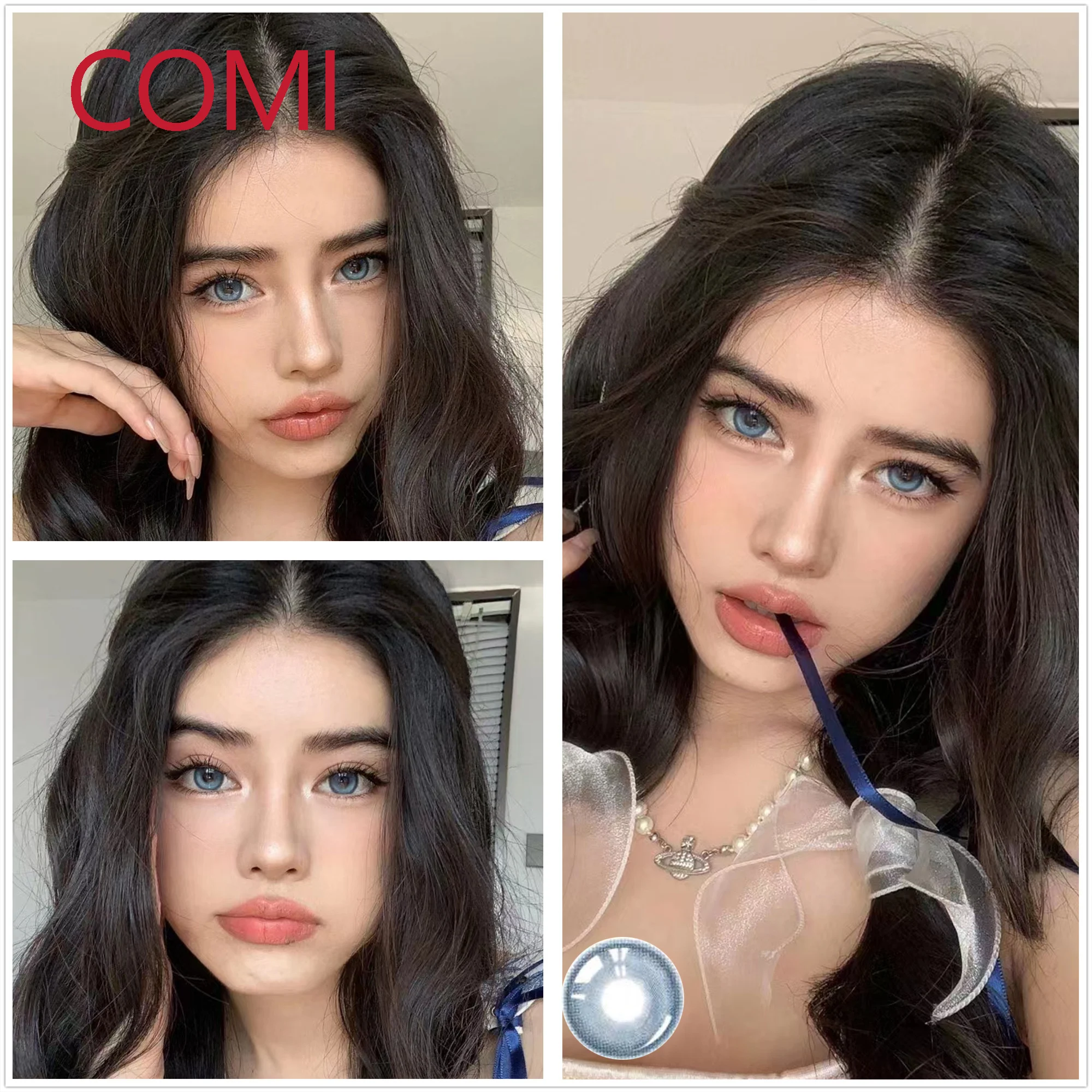 

Hotsale 14.50mm Cosmetic Soft Contact Lens for Eye Color Women Men Glasses with Prescription lentes de contacto Comi Blue