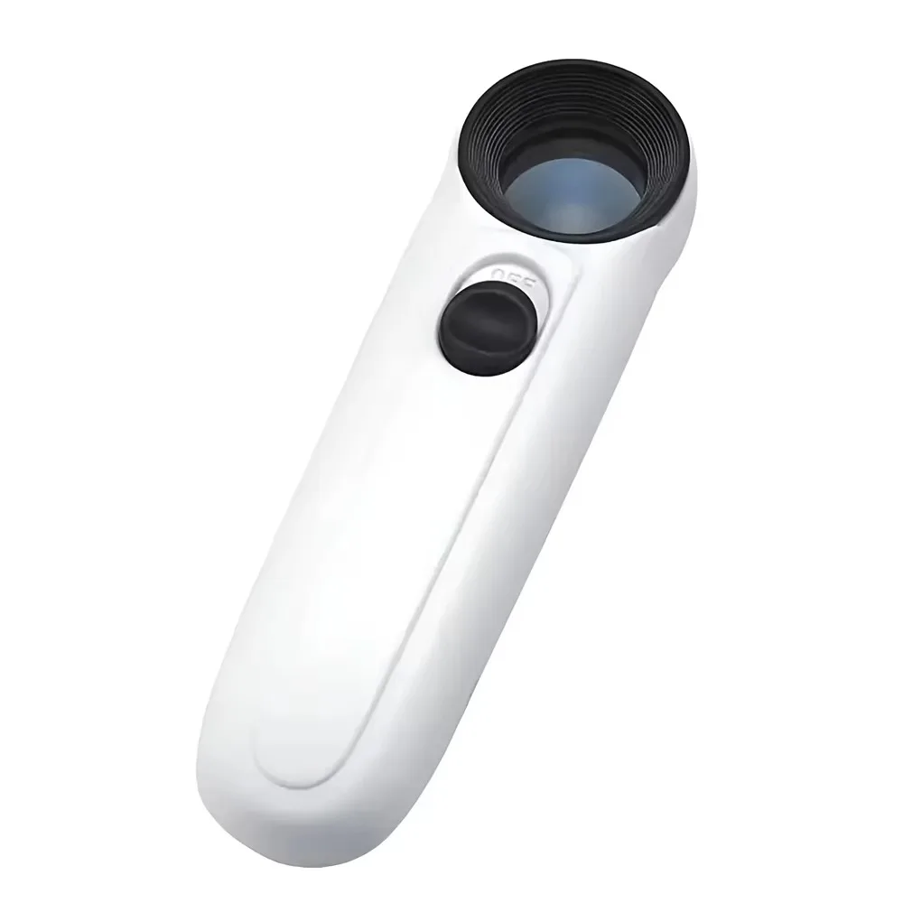 Карманная светодиодная ручная лупа, лупа, увеличительное стекло, 40X HD для чтения