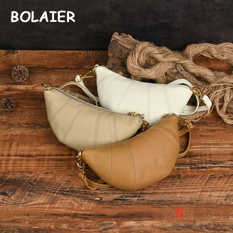 

BOLAIER Fashion Shoulder Bag Summer Leather Small Satchel Soft Solid Color Women's Bag 2022 New Cosmetic Bag Mobile Phone Bags