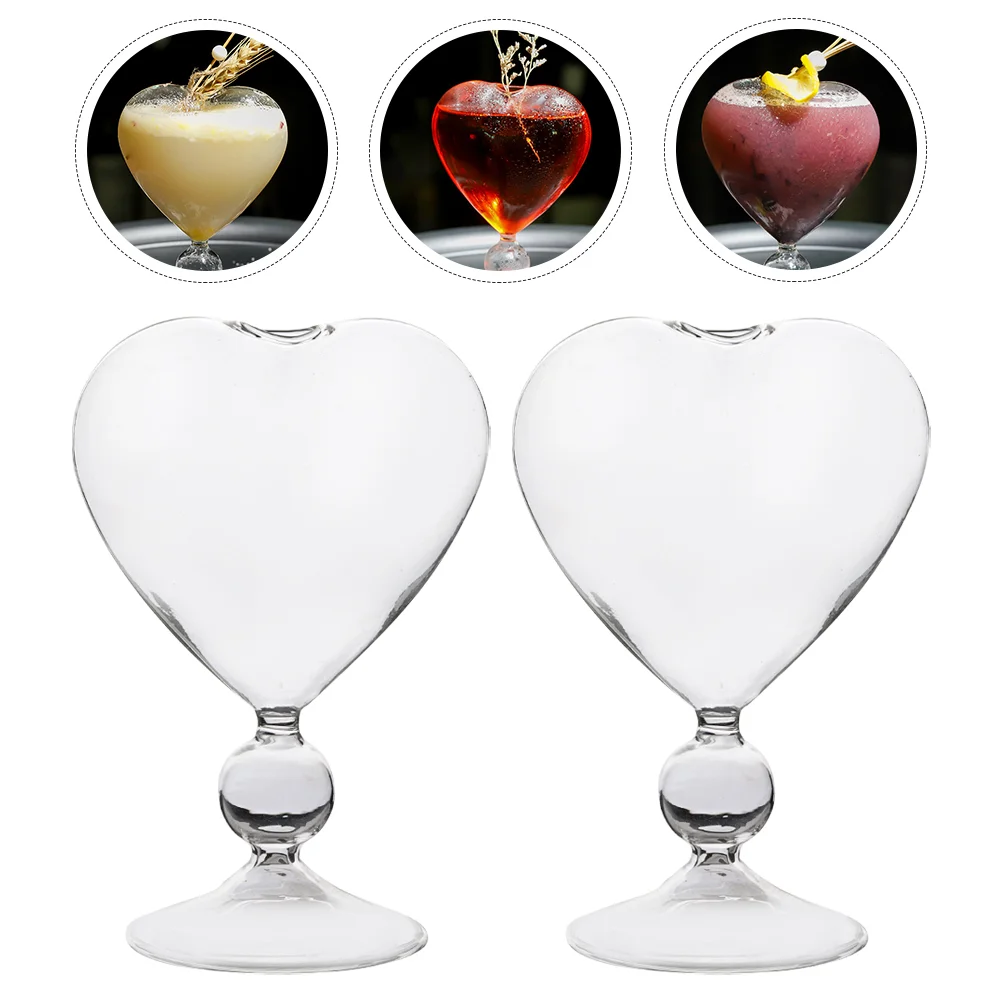 

Glasses Cocktail Goblet Champagne Heart Cup Drinking Goblets Shaped Cups Crystal Martini Whiskey Wedding Beverage Clear Red