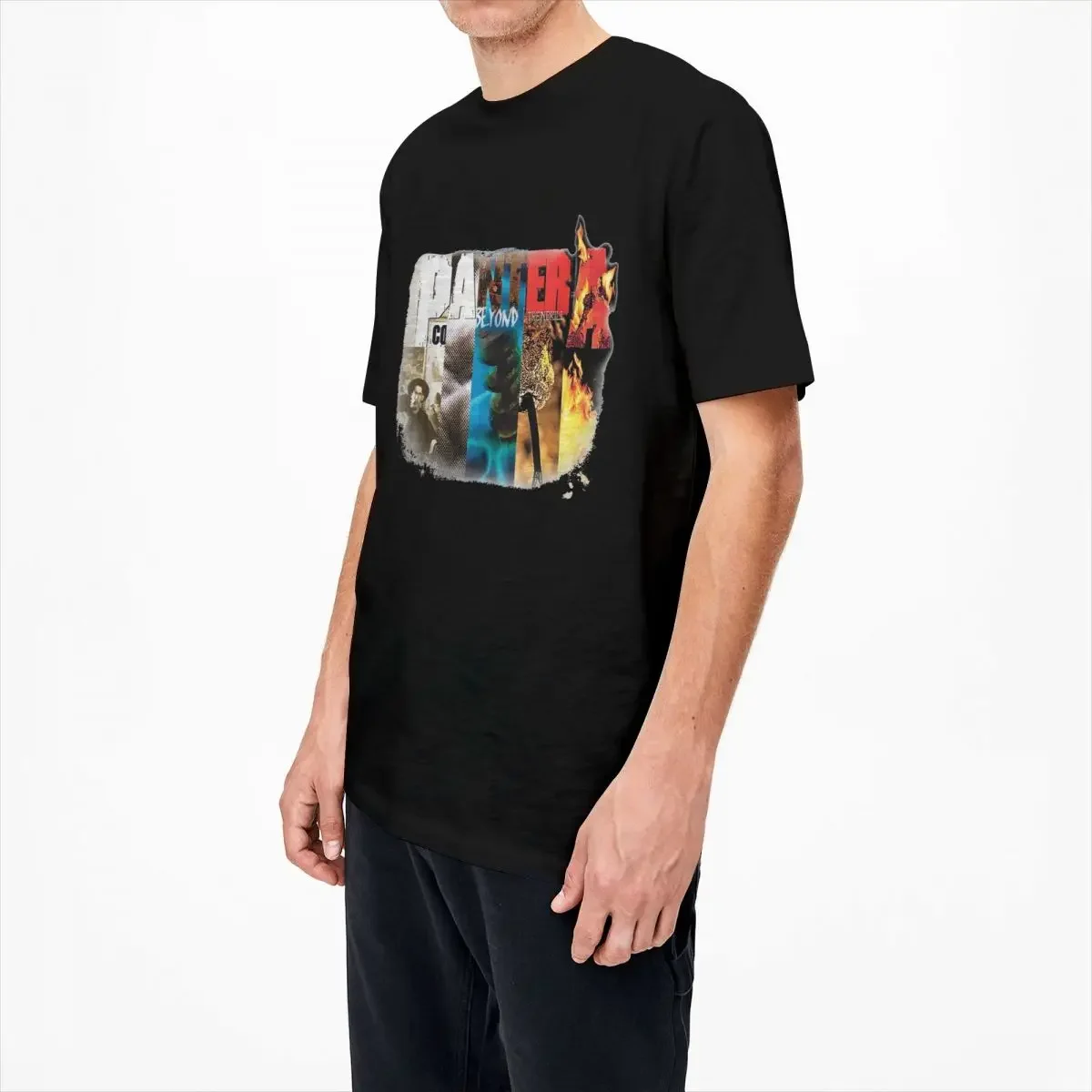 Футболка с коллажем Pantera Band для мужчин и женщин винтажная рубашка из чистого