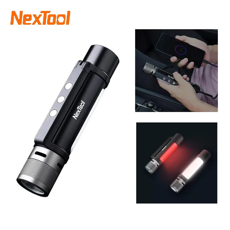 

NexTool 6 в 1 Масштабируемая вспышка 2600 лм 3 режима двойной источник светильник мАч перезаряжаемый портативный мини светодиодный фонарь внешний...