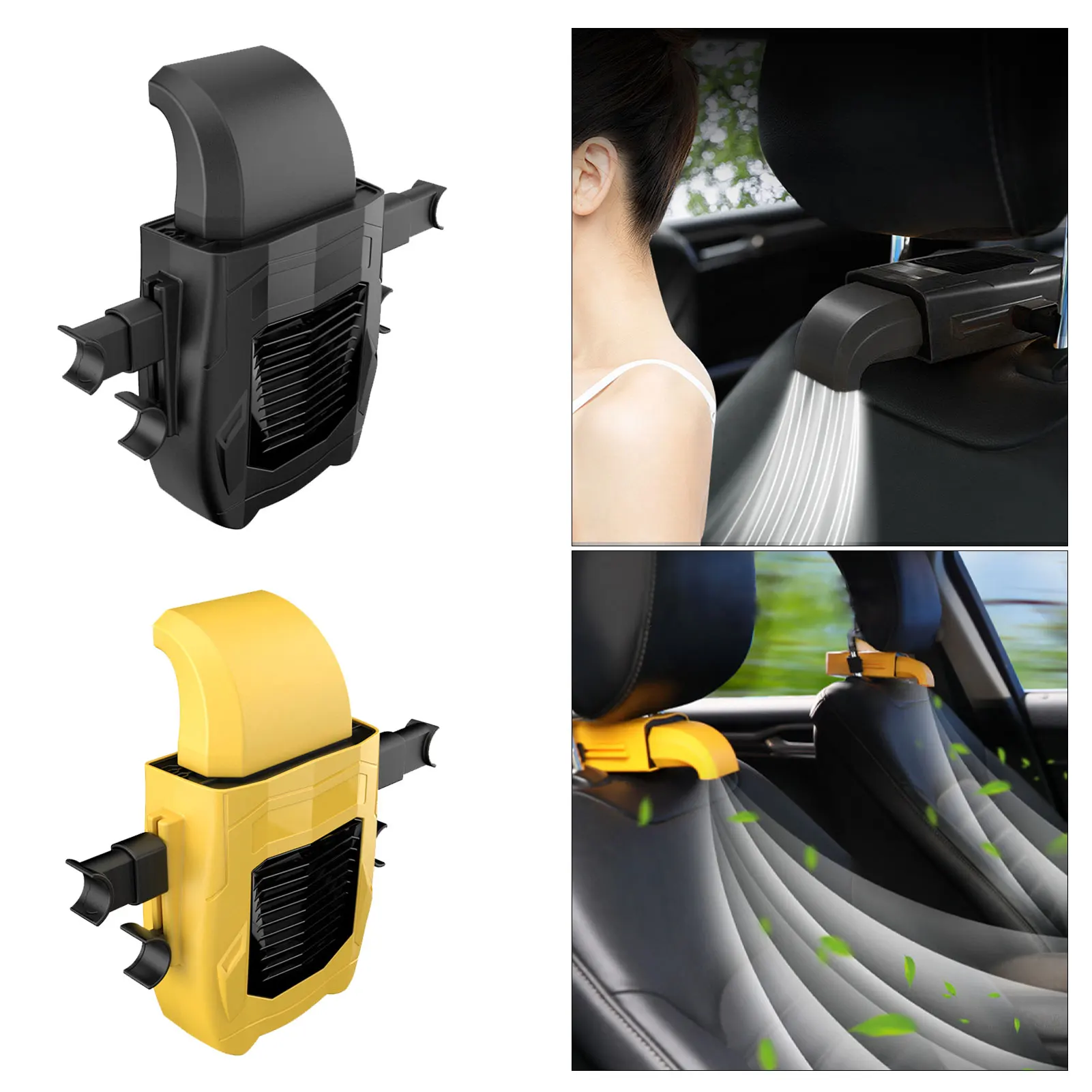 Cooling Car Fan Automobile Vehicle Seats Fan Powerful Quiet Ventilation Electric Car Fans with Comfortable USB Plug for Car