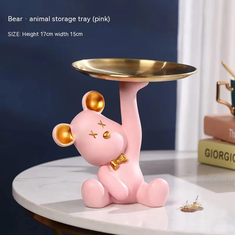 

Cartoon Cute Bear Storage Tray Resin Decoration Ornaments