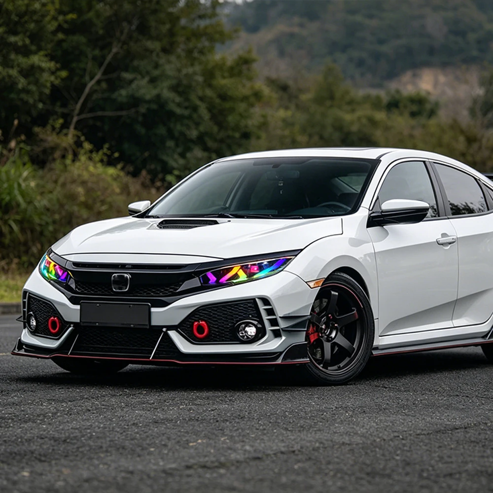 Для Honda Civic X 10-го поколения FC 2016-2021: Обновленные фары с анимацией запуска, светодиодами RGB и линзами-проекторами. Автоаксессуары. (art.: 3920da5bb366b) - 3920da5bb366b
