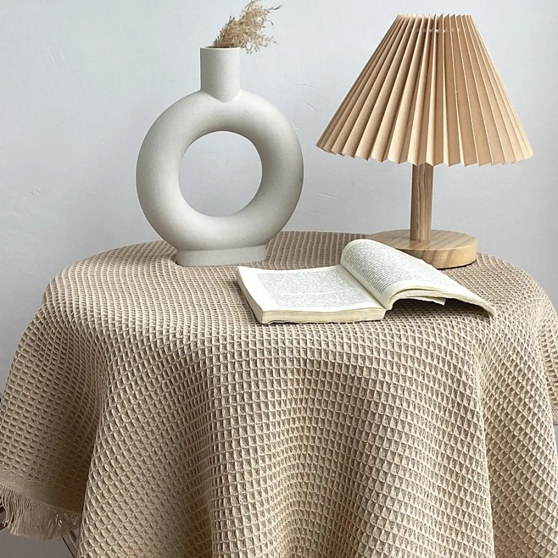 

Wind rectangular tablecloth, khaki round cover cloth, new home desk tablecloth