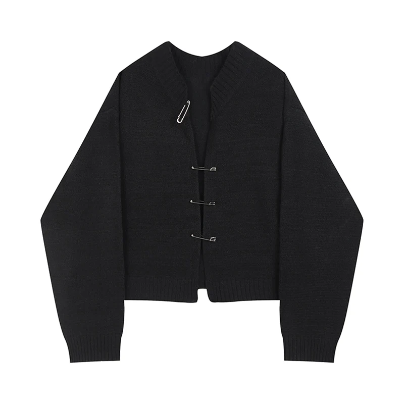 

Женский вязаный кардиган в стиле Харадзюку, уличный свитер, повседневный Свободный кардиган с длинным рукавом, в готическом стиле, Свободна...