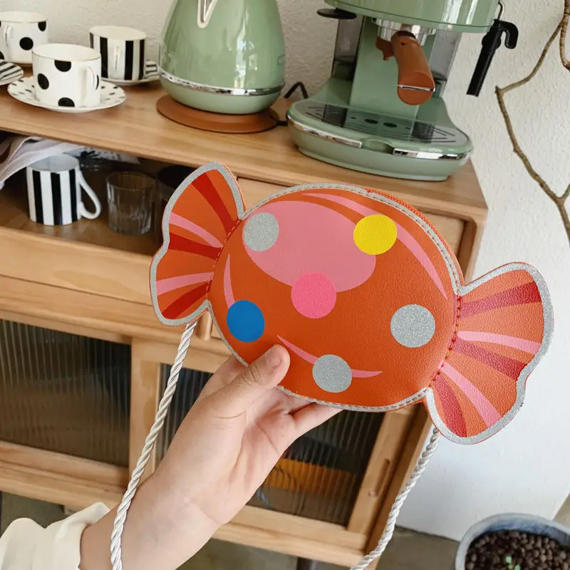 Lovely Candy Baby Girls Small Shoulder Bags Cartoon Children's Mini Coin Pouch Purse Handbags PU Leather Mini Kids Crossbody Bag