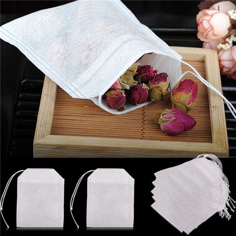 

Food Grade Filter Bags Empty Non-Woven Home Brew Seasoning Tea White Non-Toxic Tasteless Accessory 100pcs Mesh Set New