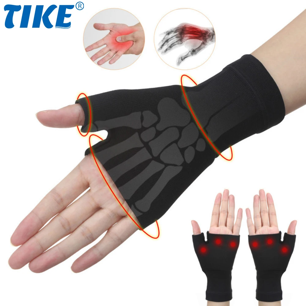 TIKE-guantes de soporte de muñeca para artritis, Mangas de compresión para esguinces, dolor articular, fatiga y síndrome del túnel carpiano