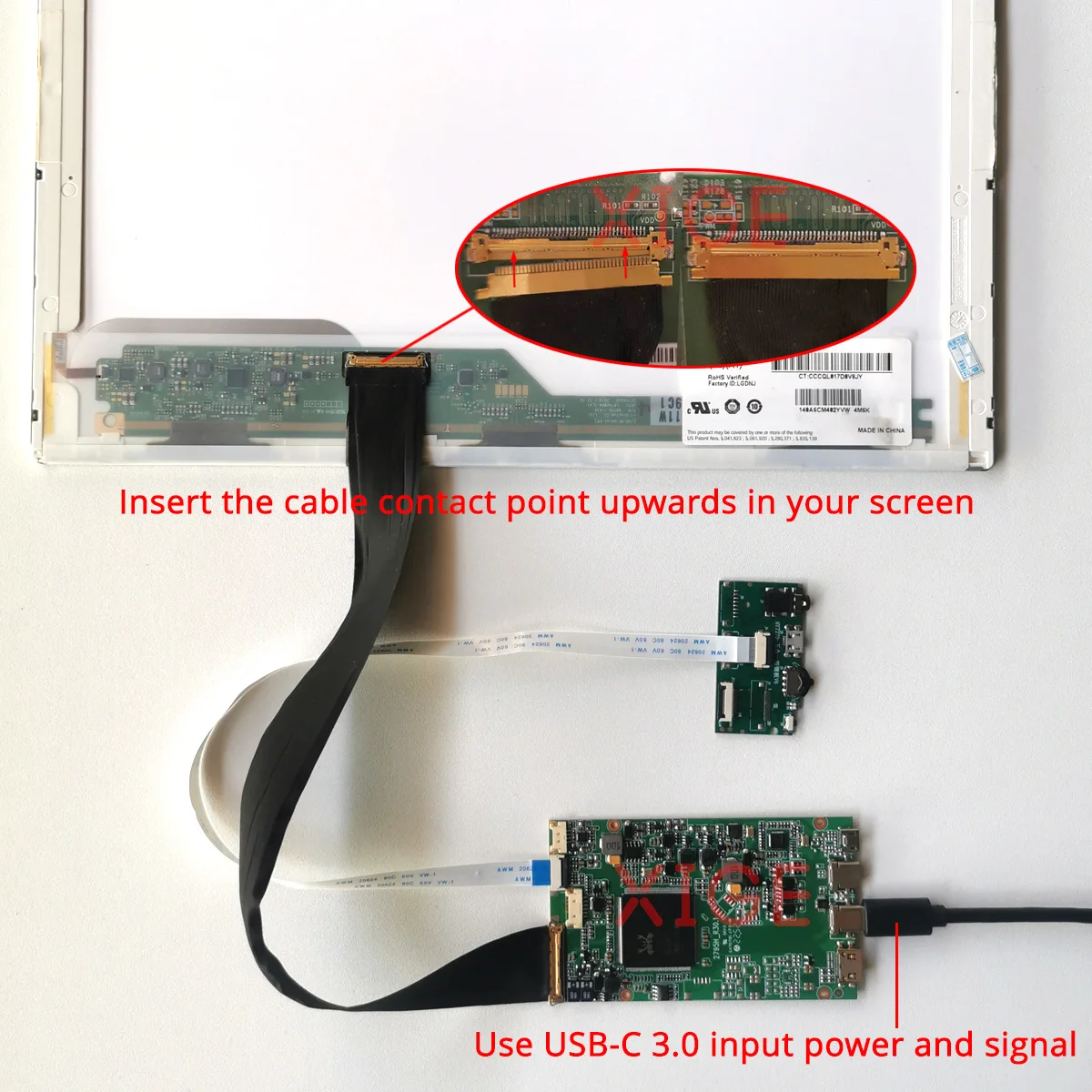 Комплект контроллера 4K для NV140QUM NV125QUM MNF601EA1 NE133QUM, DIY, EDP 40-контактный, Mini-HDMI, USB-C 3.0, для дисплеев 3840x2160 (art.: 3920d87f92a12) - 3920d87f92a12