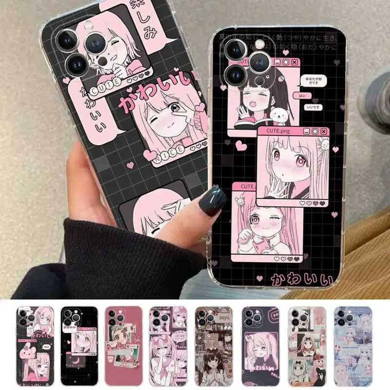 

Cute Kawaii Japan Girls Harajuku Phone Case For iPhone XR X XS Max 14 13 Pro Max 11 12 Mini 6 7 8 plus SE 2020 Printing Cover