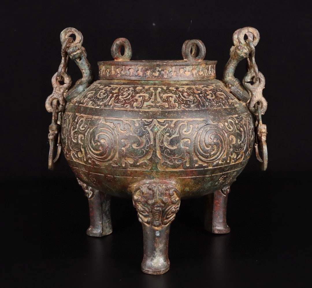 

LAOJUNLU Western Zhou Bronze Full Gong Chain Chinese Traditional Style Antiques Fine Art Gifts Crafts