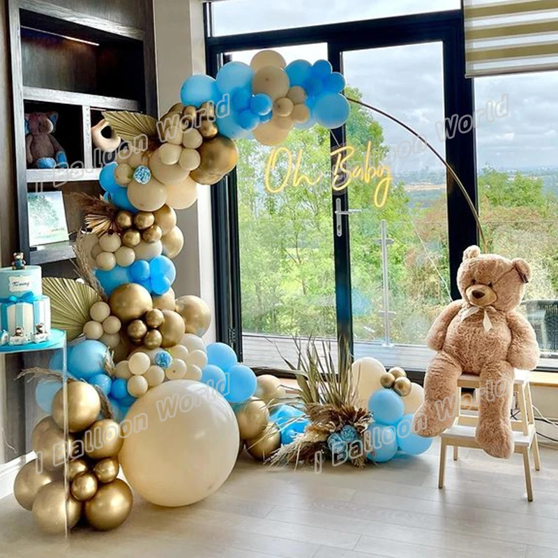 

Macaron Blue Latex Arche Balloons KIt Wedding Happy Birthday Party Golden Balloon Garland Event Celebrate Baby Shower Decoration