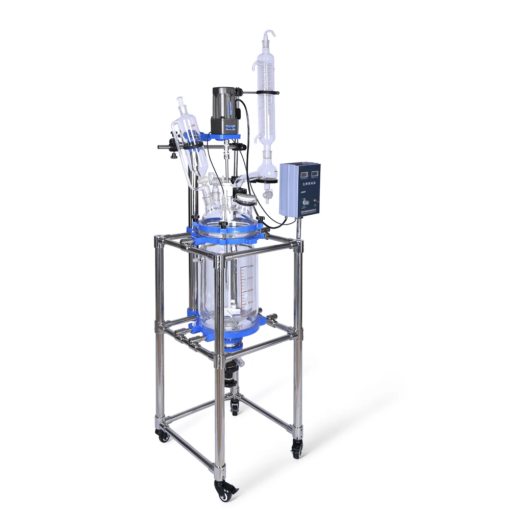 ZOIBKD 10L-20L-30L-50L Лабораторный двухслойный стеклянный реактор Лабораторная куртка