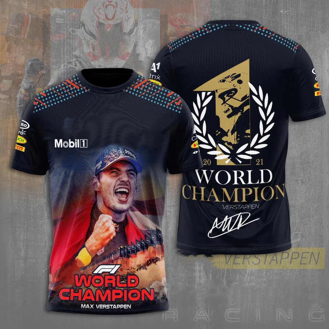 

Summer New 2022 F1 Drivers World Championship T Shirt MAX Fans Formula One Polar Red Bull Team T Shirt Men