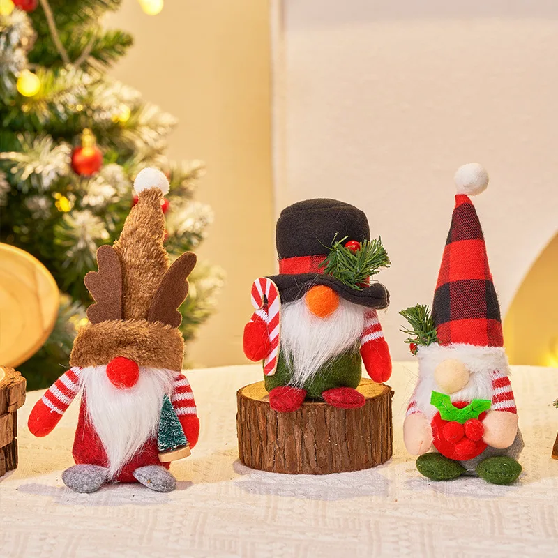 Muñeca sin rostro de Gnomo brillante para decoración del hogar regalos Navidad Año Nuevo 6 Feliz Regal