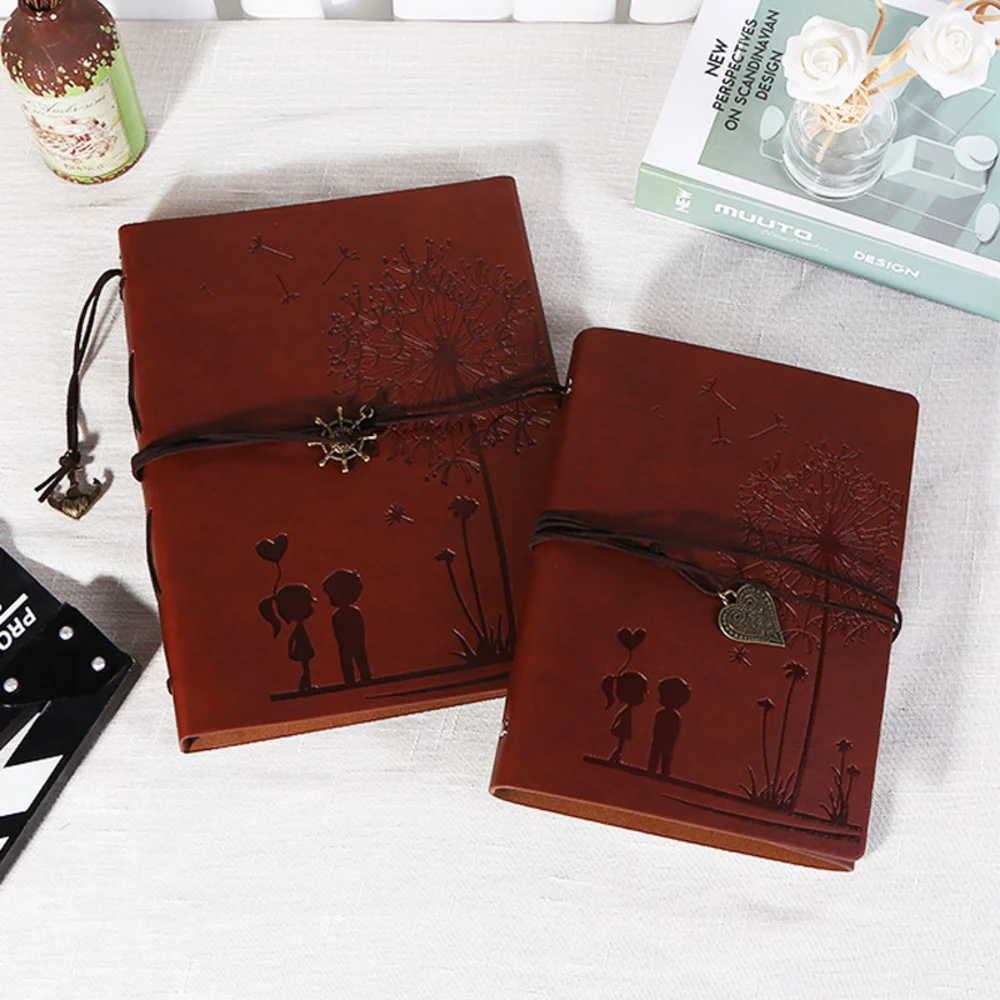 

Retro Romantic PU Leather Notebook Diary Notepad Vintage Spiral Traveler Journal Planner Book Photo Album Gift Stationery