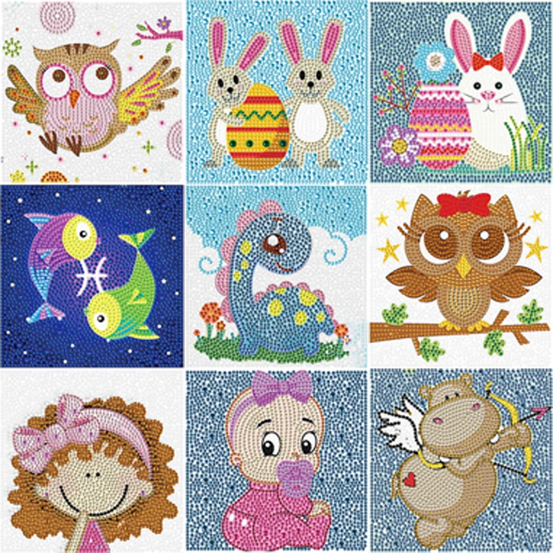 

5D DIY Cartoon Animal Diamond Painting for Kids Rabbit Girl Giraffe Full Drill Painting by Numbers Rhinestone Embroidery Crafts