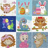 5d diy cartoon animal diamond painting for kids rabbit girl giraffe full drill painting by numbers rhinestone embroidery crafts