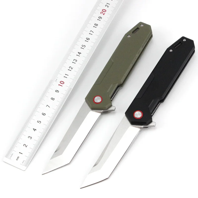 

Складной нож с шариковым подшипником, зеленая ручка, лезвие из стали D2, практичный Карманный кухонный нож для фруктов, инструмент для повседневного использования GT979